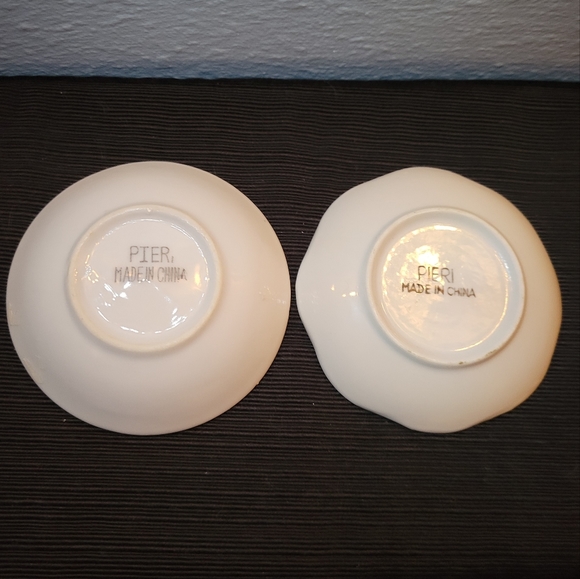 Vtg 2 Tiny Little Pier 1 Sauce Compote Appetizer Dishes - Picture 3 of 3